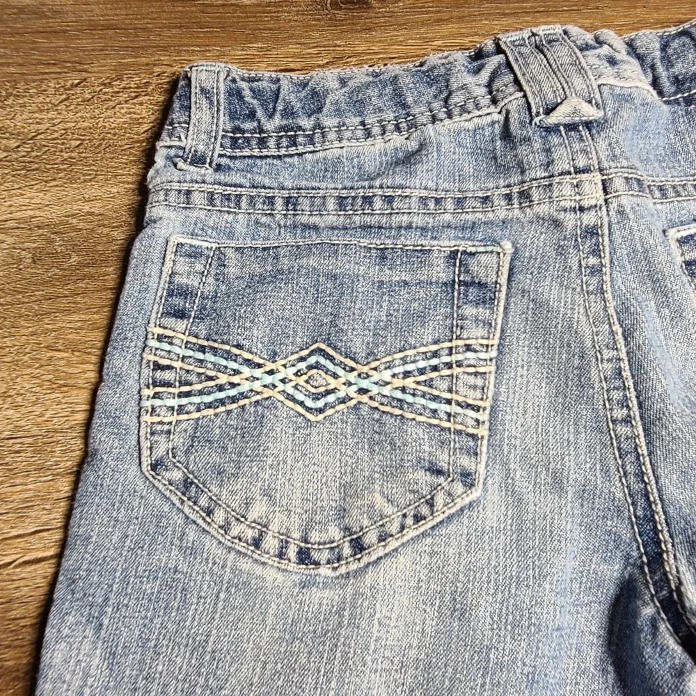 Girls Capris size 7 Regular Faded‎ Glory Denim Flower On Pocket